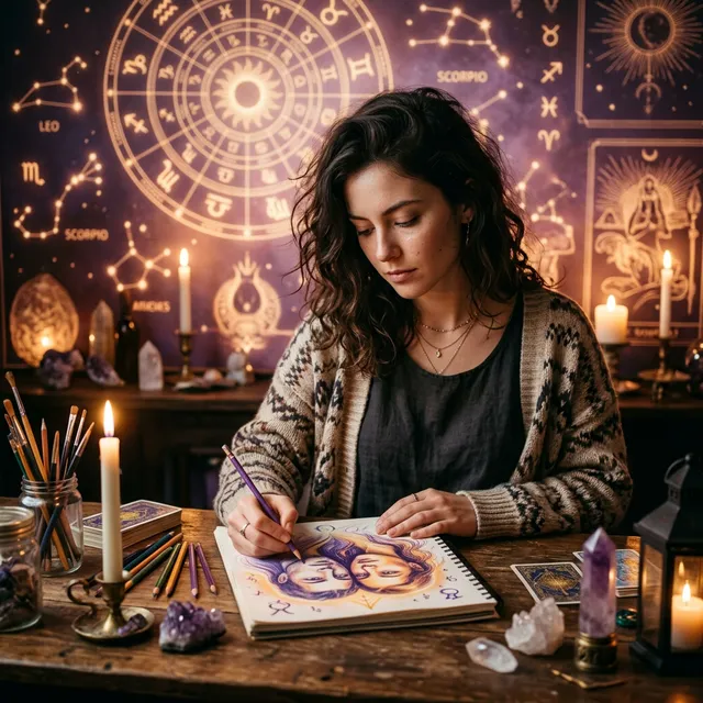 Eva Bloom astrology soulmate sketch drawing