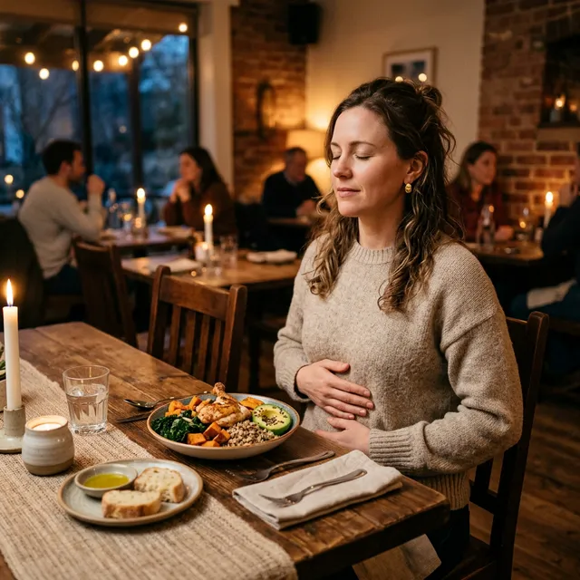 mindful deep breathing before meal