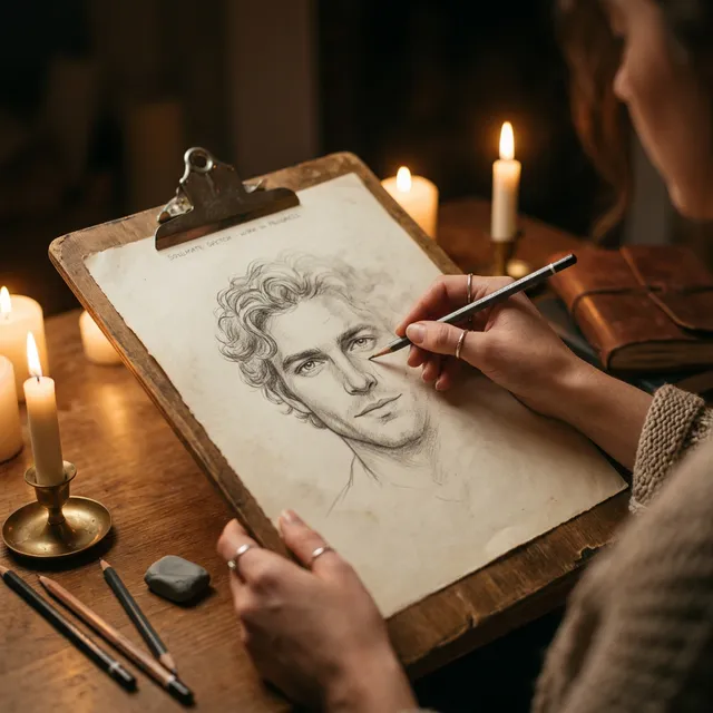 Soulmate Story psychic artist drawing by Lia Arden